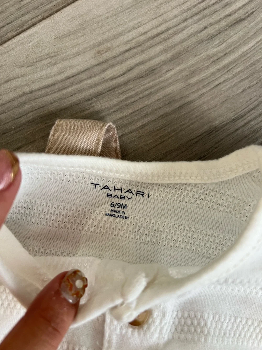 Tahari Cream-Tan Linen-Blend Kids Overalls with White Tee and Hat